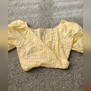 Yellow Gingham Women's Crop Top
